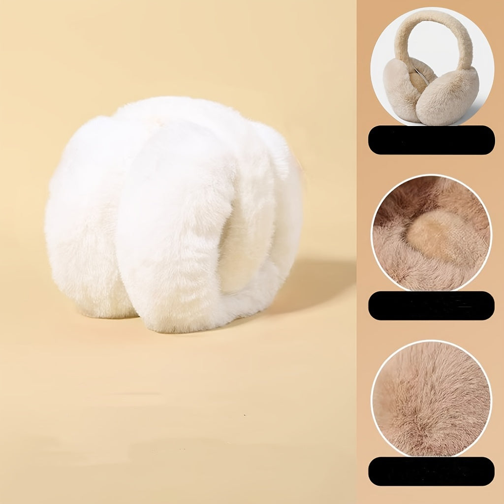 Stay Warm in Style with Velour Winter Earmuffs - Soft and Foldable Ear Warmers for Adults, Hand Washable, Snug Fit for Cold Weather Protection