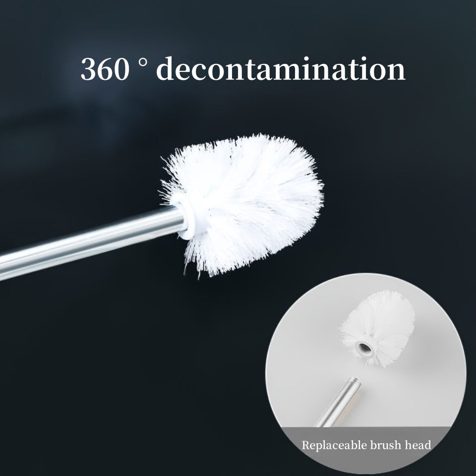 High quality toilet brush with a sleek design, perfect for cleaning hard-to-reach corners in the bathroom and kitchen. Great for scrubbing toilets and other surfaces. Includes all necessary cleaning supplies.