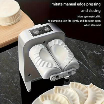 This rechargeable electric dumpling maker features a 600mAh lithium battery and USB charging. It is food-safe and can make up to 1500 dumplings per charge. Perfect for home cooking and dining, this automatic dumpling machine is ideal for creating