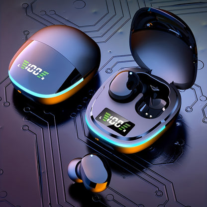 New wireless earbuds with LED display and touch control for iOS/Android, 2024 release.