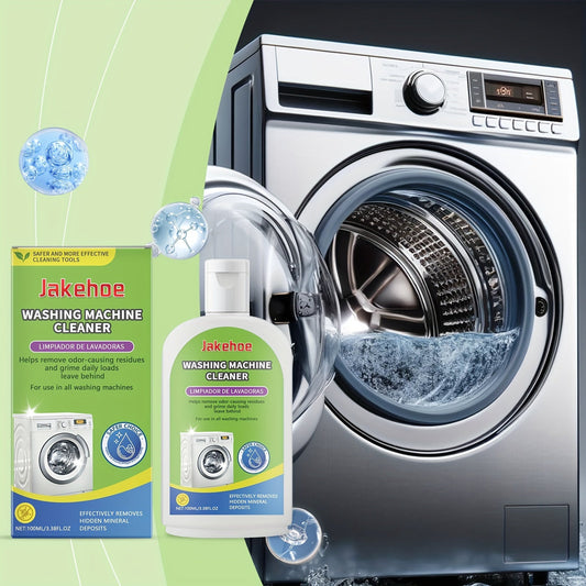 Introducing Jakehoee Top Load Washing Machine Cleaner - Deep Cleaning Spray for Drums, Removes Stains & Odors, Safe for Metal Surfaces, Residue-Free Liquid Formula, Powerful Cleaning with Sodium Bicarbonate, <1L Capacity.