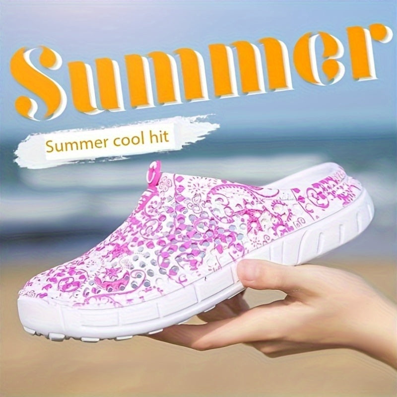 Women's Summer Beach Clogs: Star-patterned, multi-colored, lightweight, and comfortable unisex style