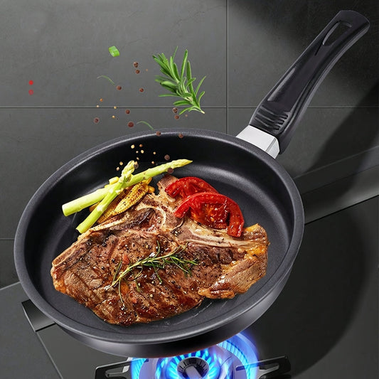 This versatile non-stick frying pan is perfect for cooking eggs, steak, and breakfast dishes. It can also be used for barbecue and other kitchen tasks. The pan is oil-free and smoke-free, making it a great addition to any household. It is suitable for