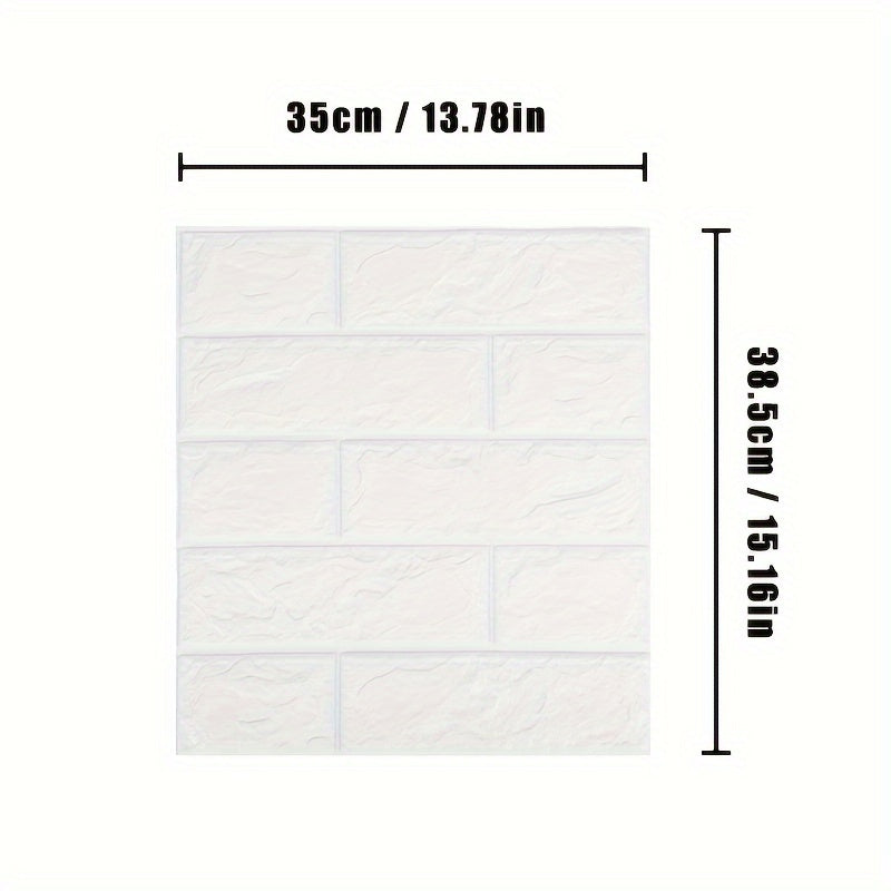 3D wall stickers in packs of 20-50 pieces, self-adhesive soft pack with brick pattern for covering wall defects and preventing collisions and moisture damage.