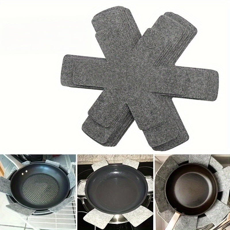 Set of 12 Felt Pot Covers, Heat-Resistant and Anti-Stick Multi-Ply Kitchen Pads, Protect Cookware and Tableware from Scratches