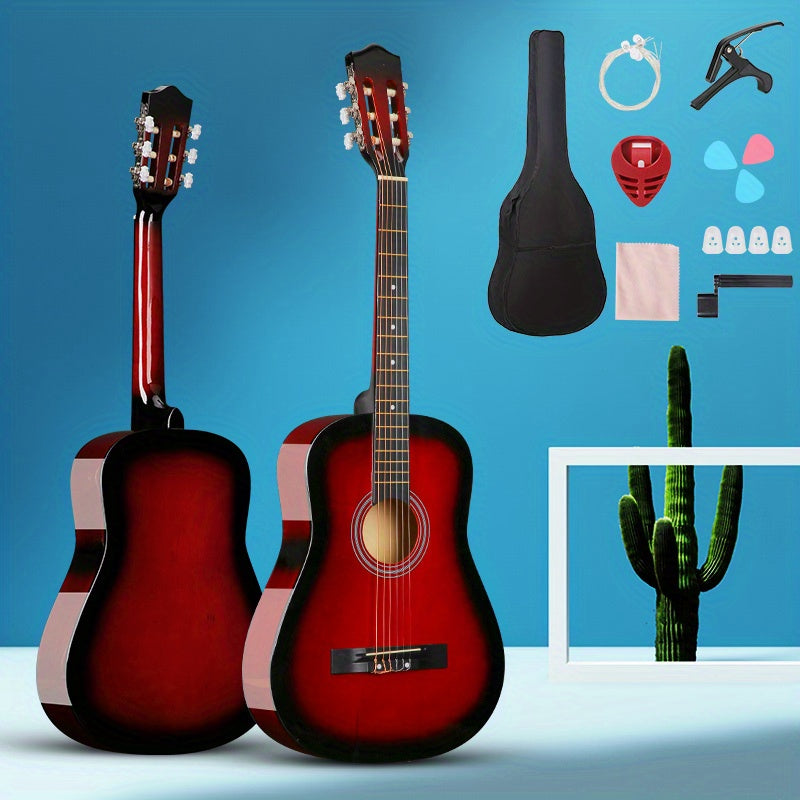 30/38 Inch Classical Acoustic Guitar Kit for Adults and Teens, Includes Picks, Bag, Case, and Accessories - Perfect for Beginners.