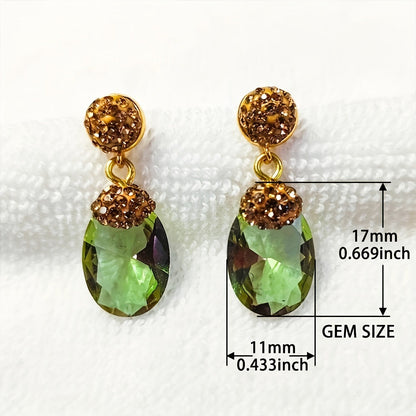 These Sultanite Diaspore Earrings are perfect for weddings, parties, and daily wear. The color-changing stones shift with different lighting, creating a dynamic and eye-catching look.