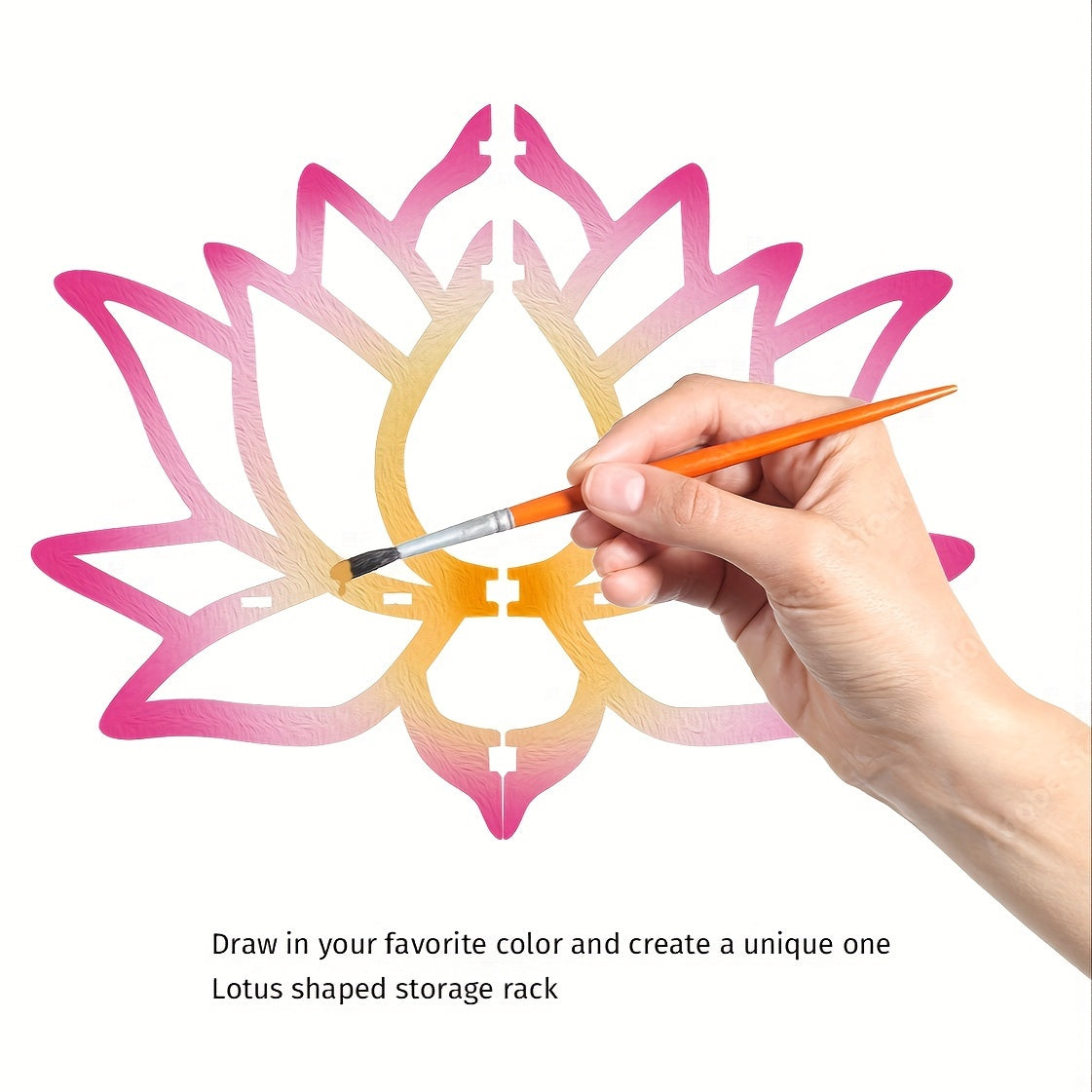 Creative lotus-shaped rack for wall display, hand-assembled wooden storage shelf for home decor. (Nails not included)