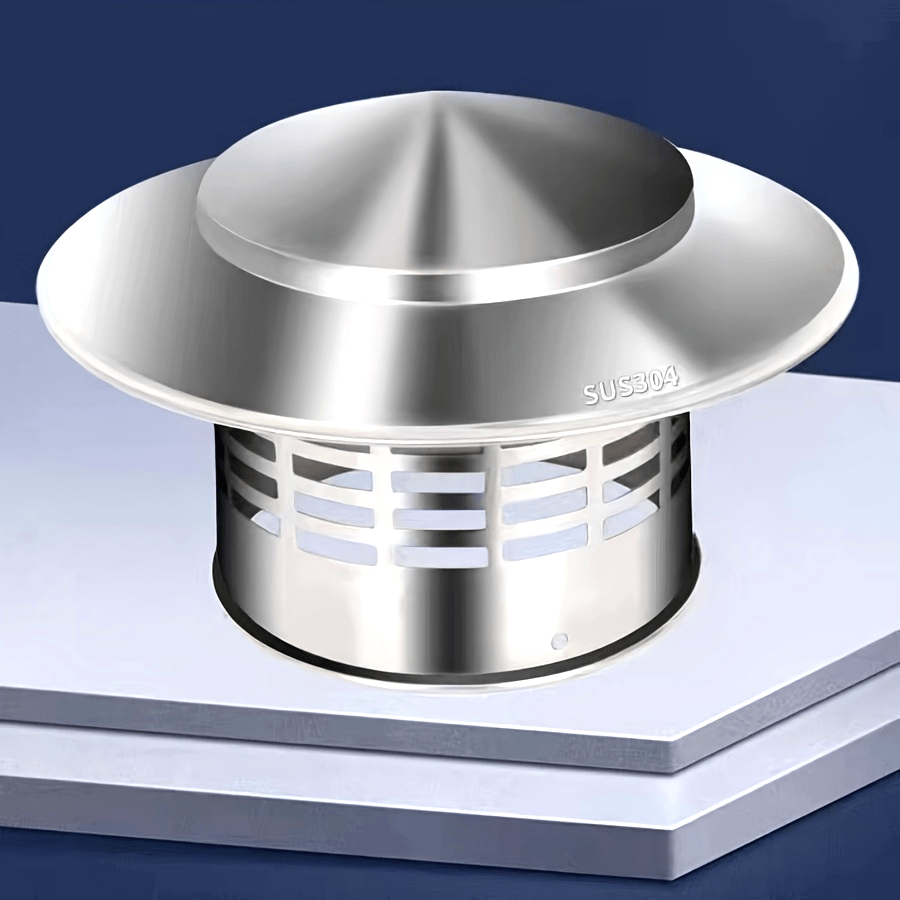 Sleek Stainless Steel Chimney Cap with Screen - 10.92cm/16.0cm Round, Rain & Wind Resistant Topper for Stove Pipes, Improves Roof Ventilation on Exterior