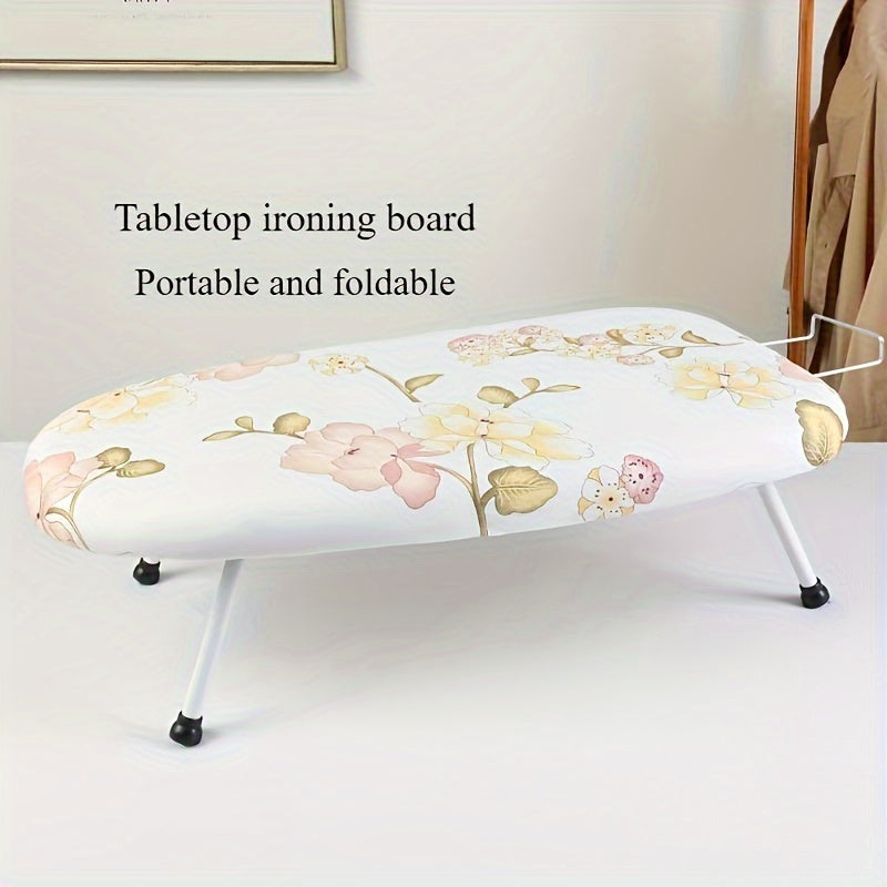 Compact Folding Ironing Board with Stainless Steel Frame and Plastic Cover, Portable Home Ironing Clothes, Space-Saving Design