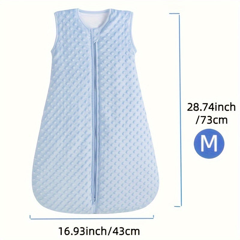 Stay warm and cozy with our Super Soft Cotton Baby Sleeping Bag. This 2.5 TOG sleep sack features a convenient 2-way zipper, perfect for winter and spring nights. Suitable for boys and girls aged 0-2 years old, it is made with plush Minky Dot material