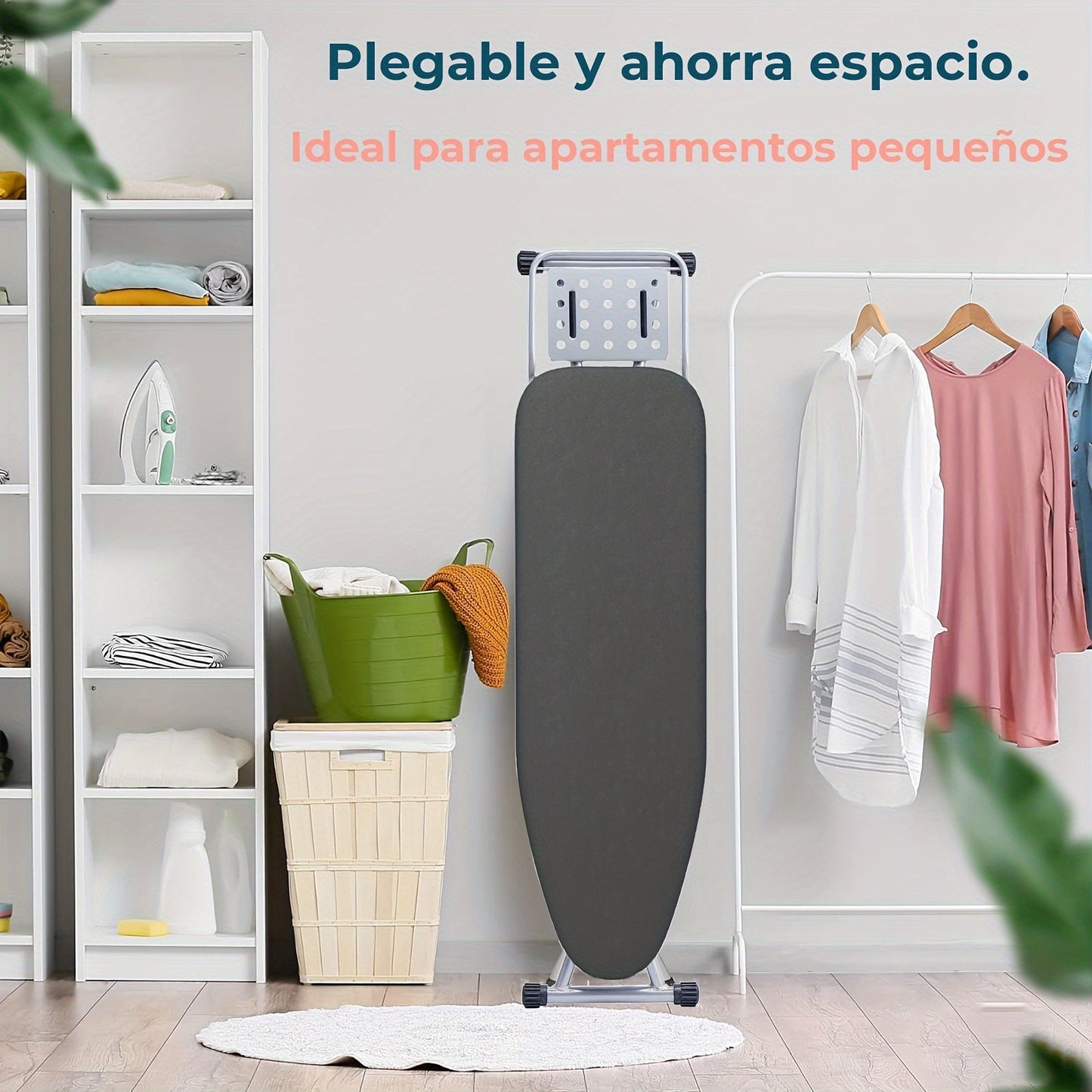 Compact Adjustable Ironing Board Stand, Dimensions 109.98 x 33.02 cm - Folds Easily for Convenient Storage, Made of Durable Alloy Steel, No Electricity Required