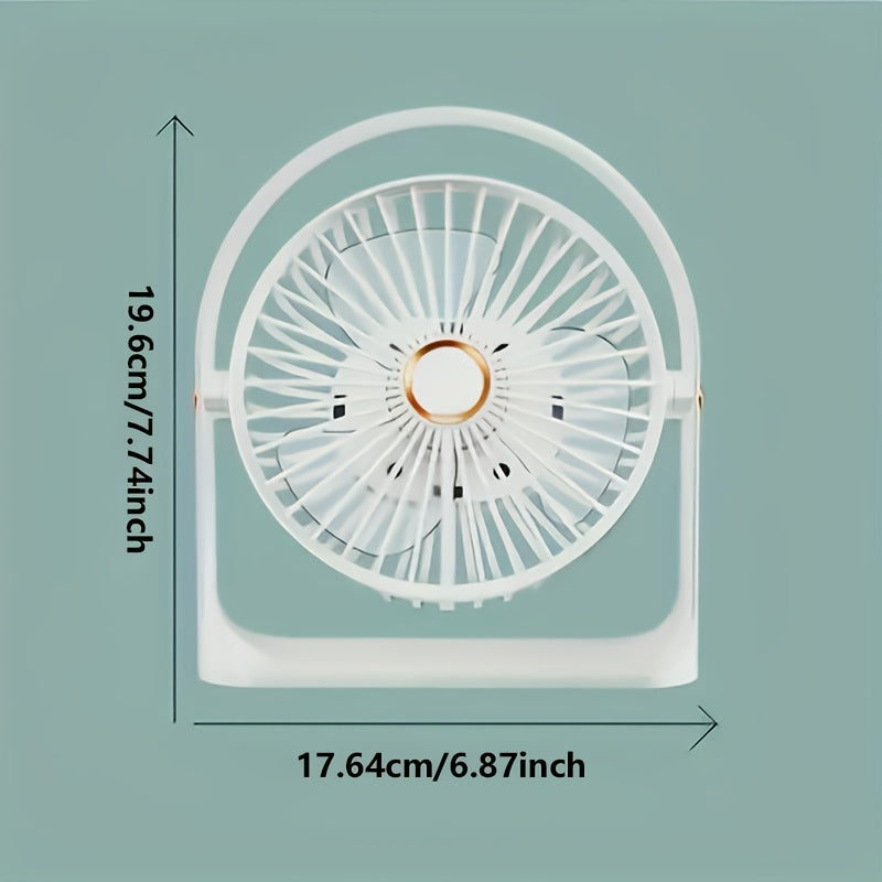 Get into the holiday spirit with the versatile 6-Inch LED display fan that also doubles as a night light. This USB rechargeable fan features quiet operation and a portable design, making it perfect for use on your desk or in your dorm. It's ideal for use