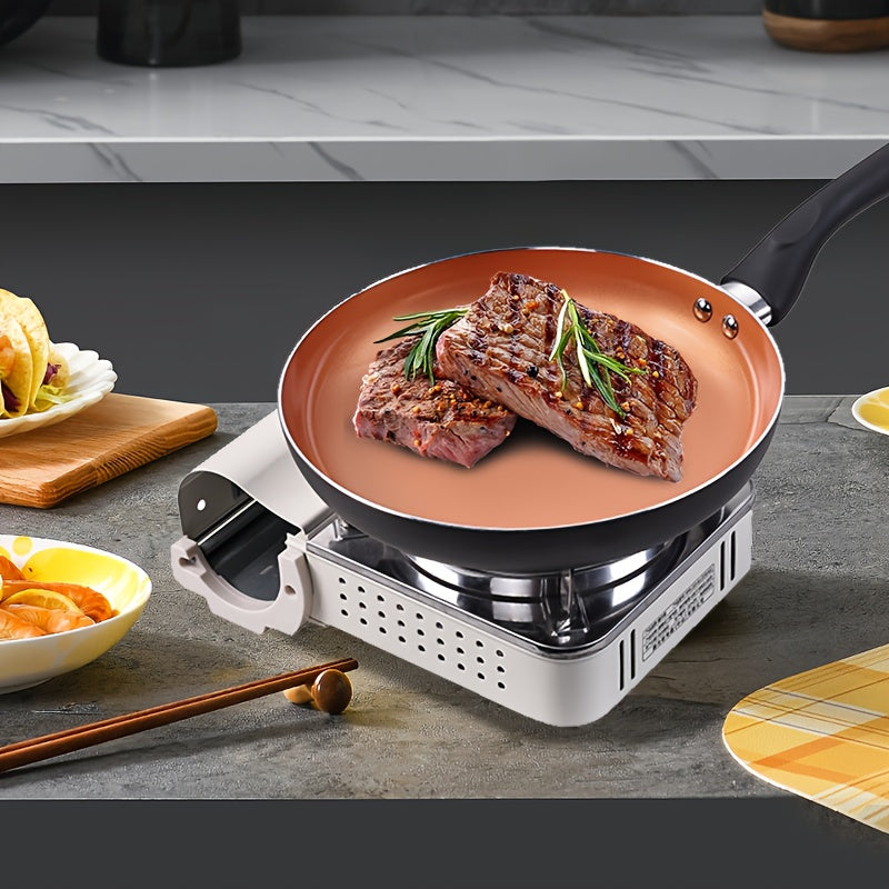 Cook in style with this 15-piece aluminum ceramic nonstick cookware set. It includes frying pans, a soup pot, and a milk pot, all with lids. This set is perfect for gifts, family gatherings, and for the elders in your life.