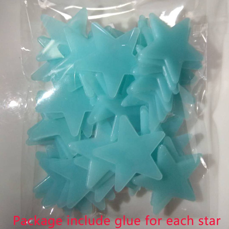 100 glowing star stickers for bedroom walls and ceilings.