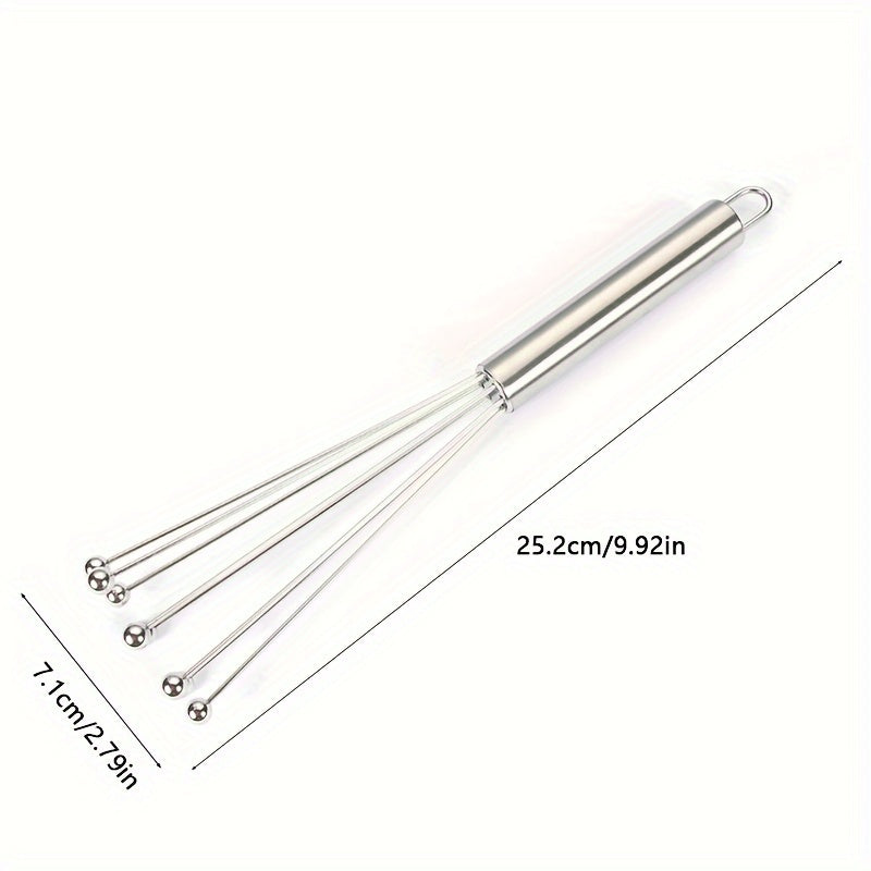 One piece or two pieces of a 25.4cm/30.48cm stainless steel ball whisk, perfect for mixing eggs, creams, and other ingredients in the kitchen during baking.