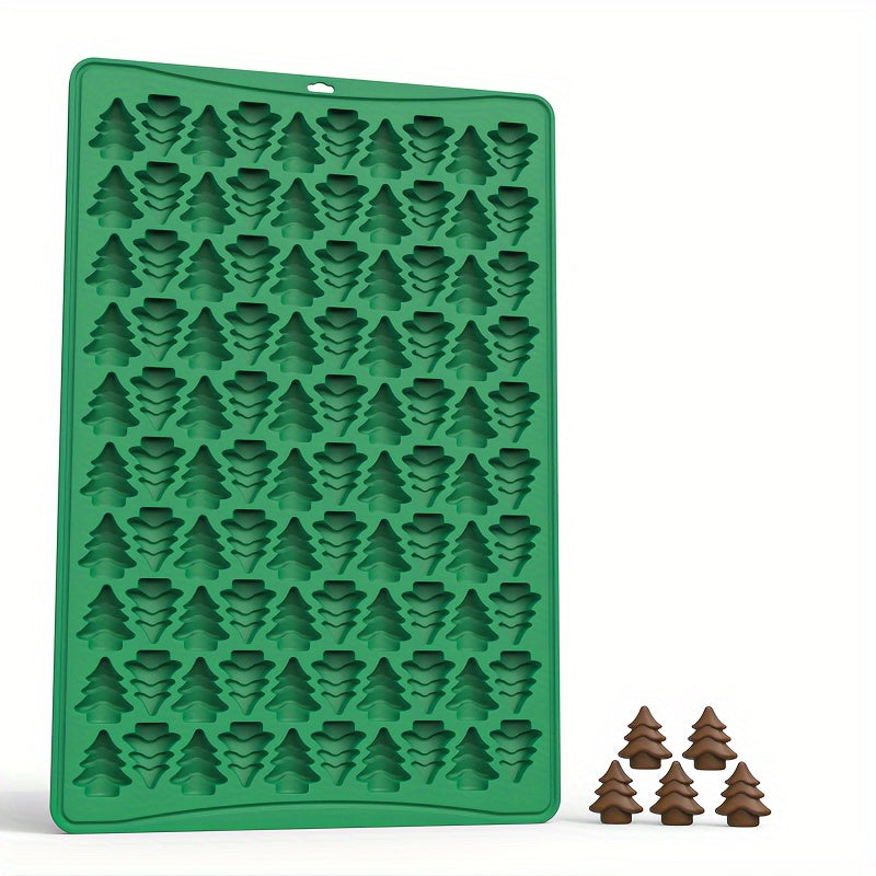 Mini Christmas Tree Chocolate Mold - 100 Cavity 3D Silicone, Lead-Free for Making DIY Candy & Fondant, Ideal for Holiday Baking