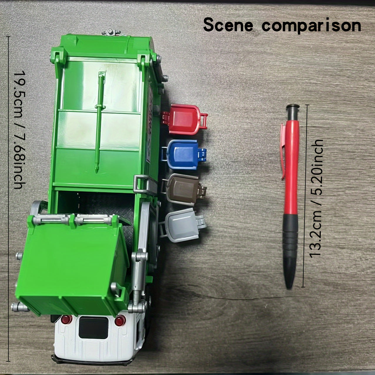 Toy garbage truck for children to simulate cleaning and sorting waste, promoting environmental sanitation and cleaning.