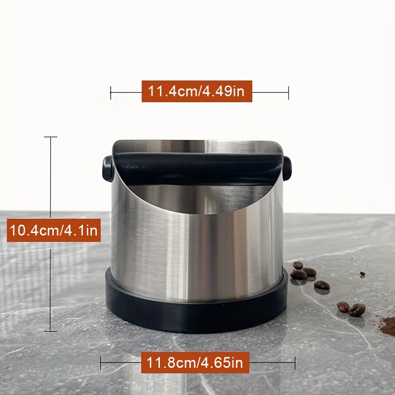 Stainless Steel Coffee Grounds Bucket for Espresso Machines - Removable Handle, Durable Waste Container for Home Use