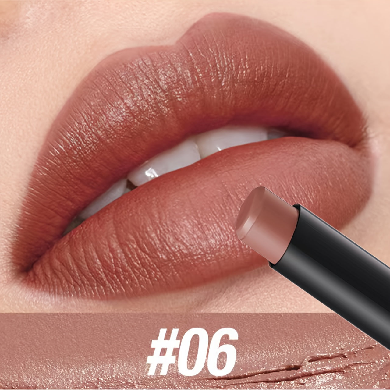 This matte lipstick has an angled tip, comes in a single stick, is long-lasting, moisturizing, and available in 8 shades.