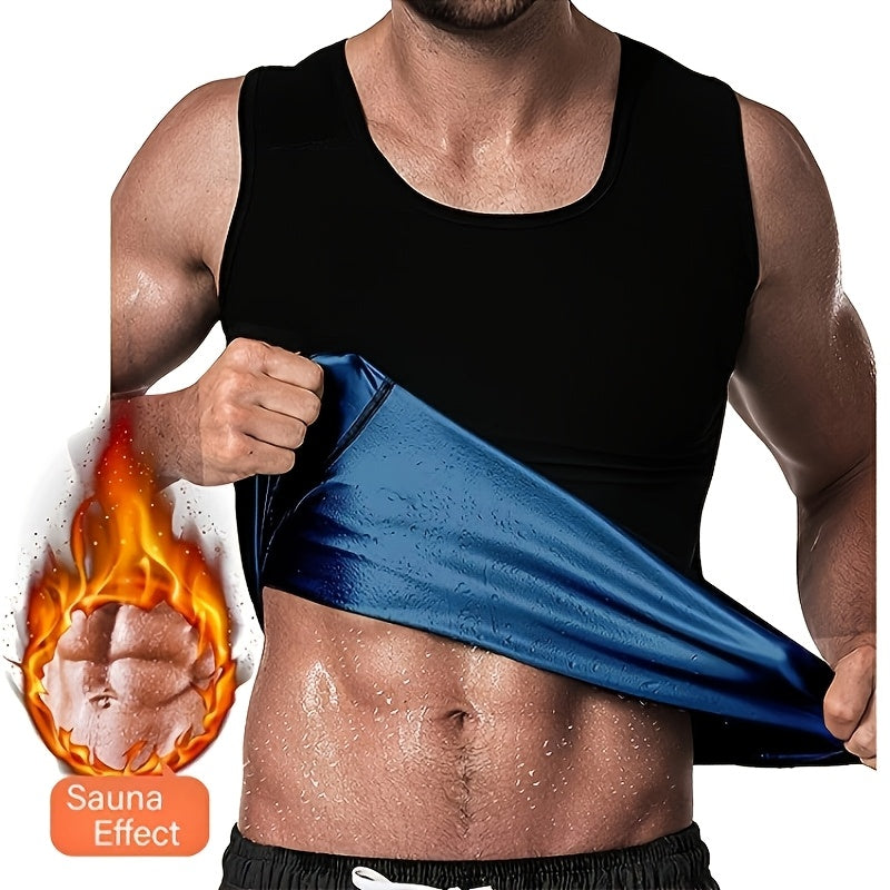 Men's sauna sweat shaping sports clothes for fitness training slimming sportswear.