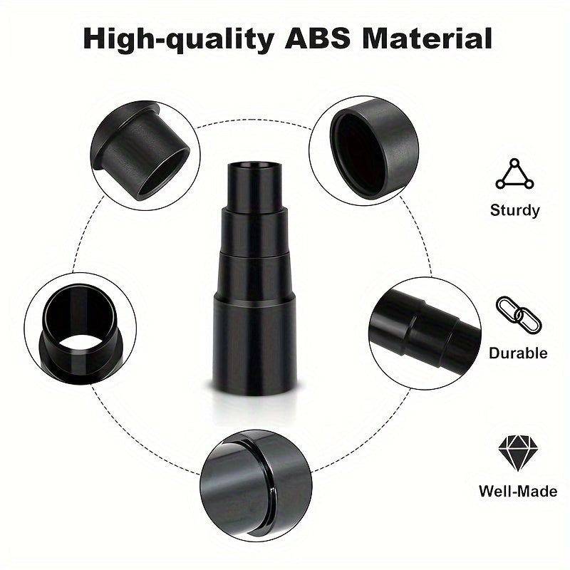 ERUW vakuum shlangi adapterlar to'plami - 1" dan 5/8" gacha bo'lgan 2 adapterni o'z ichiga oladi, cho'tkalar va aksessuarlar bilan ishlaydi, qattiq ABS materialidan tayyorlangan.