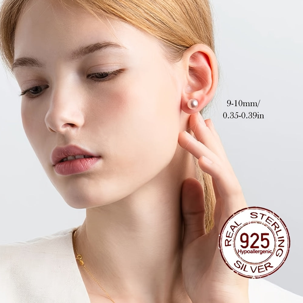 Upgrade your style with a pair of stunning French-inspired Freshwater Pearl earrings. Made with S925 Sterling Silver studs, these elegant 7-10mm pearls are perfect for everyday wear, gifting, and special occasions like Valentine's Day. Weighing only