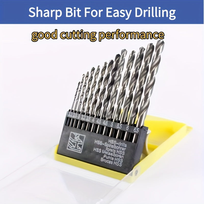 ProMaster M42 HSS Cobalt Drill Bit Set - High-Speed Steel for Hard Metals, Sizes 1.5mm-6.5mm.