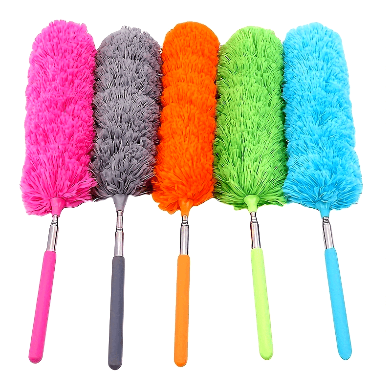 Microfiber Duster with Telescopic Handle - Flexible and Extendable Cleaning Tool for Ceiling, Fans, and Home - Stainless Steel, Washable and Environmentally Friendly - No Electricity Required.