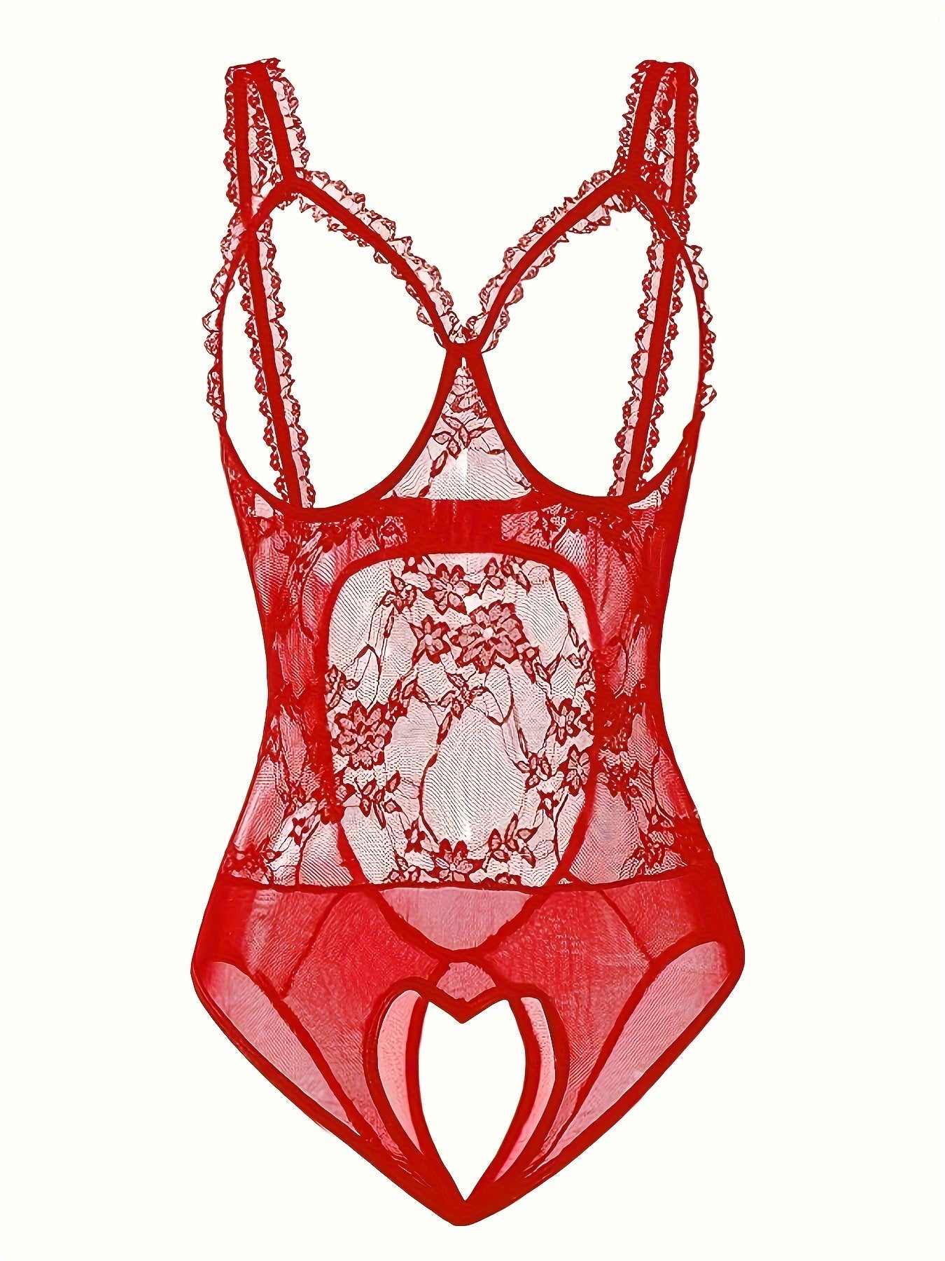 Sexy lingerie: Lace teddy with open bust and crotch. Mesh bodysuit. Bodystocking stocking.