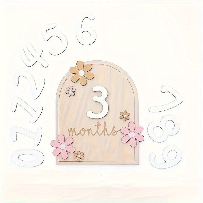 Wooden Milestone Birth Sign: A unique way to capture your baby's growth throughout their first year. Perfect for photography milestones and as a Christmas or Thanksgiving Day gift.