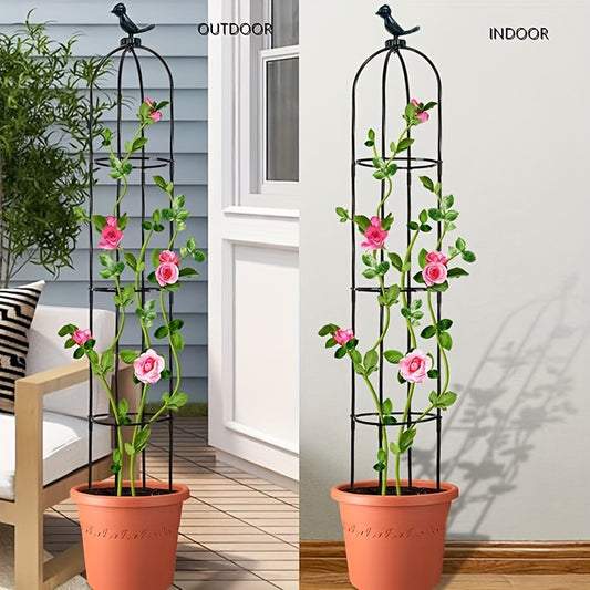 Adjustable Bird Perch Stand for Indoor/Outdoor Plants and Birds, with 2/3/4 Tiers and Support Stake.