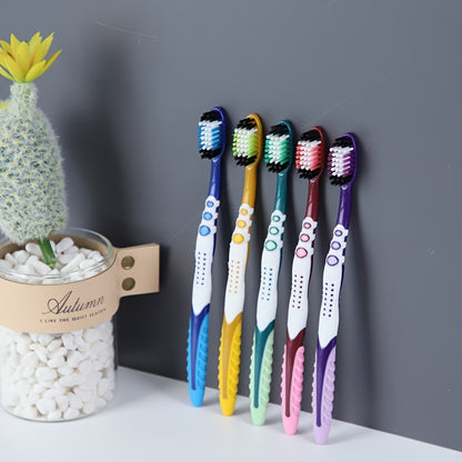 5 bristle toothbrushes for adults with medium bristles designed for deep cleaning and gum care.