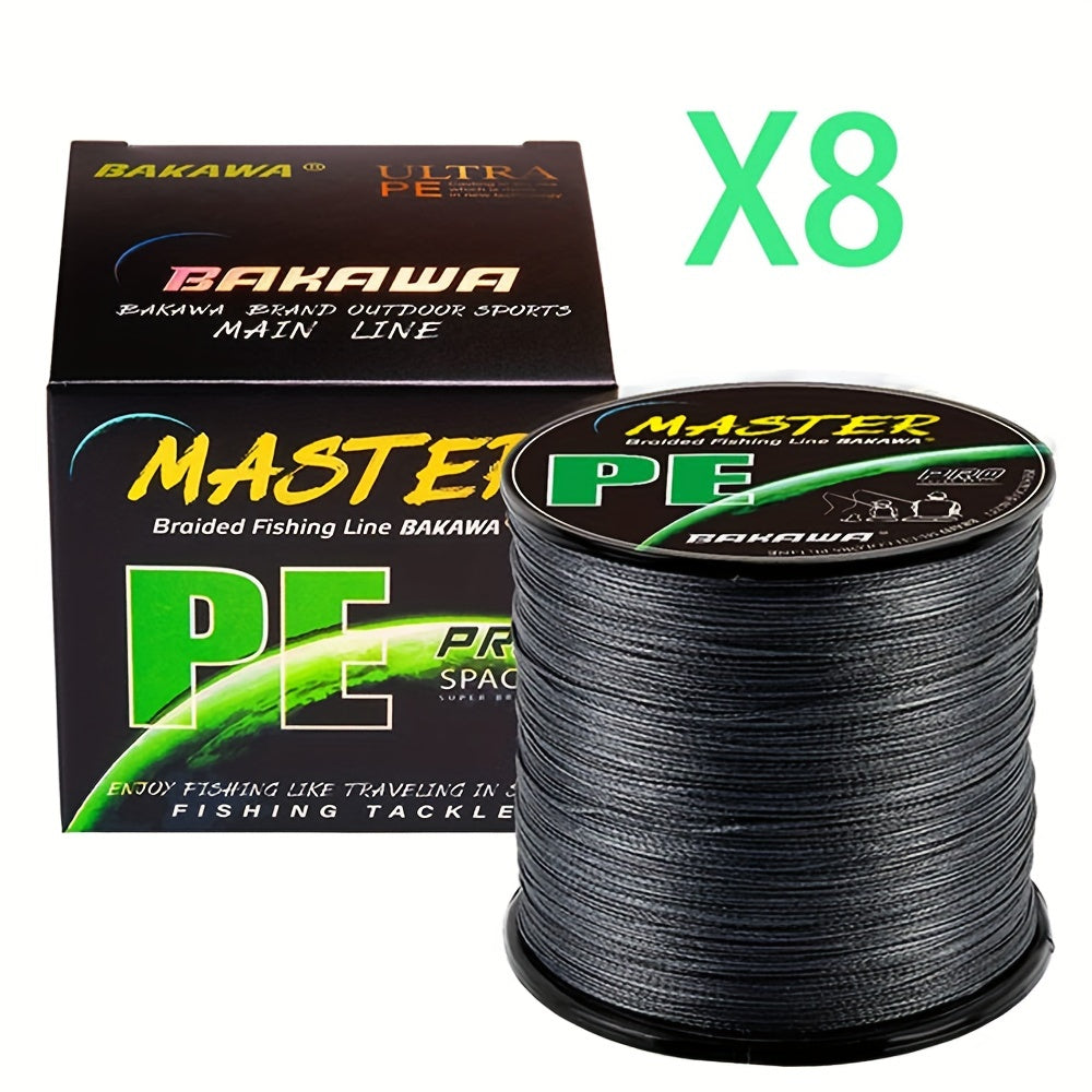 300m BAKAWA PE Braided Fishing Line - Strong, Smooth Casting, High Sensitivity for Saltwater and Freshwater Angling