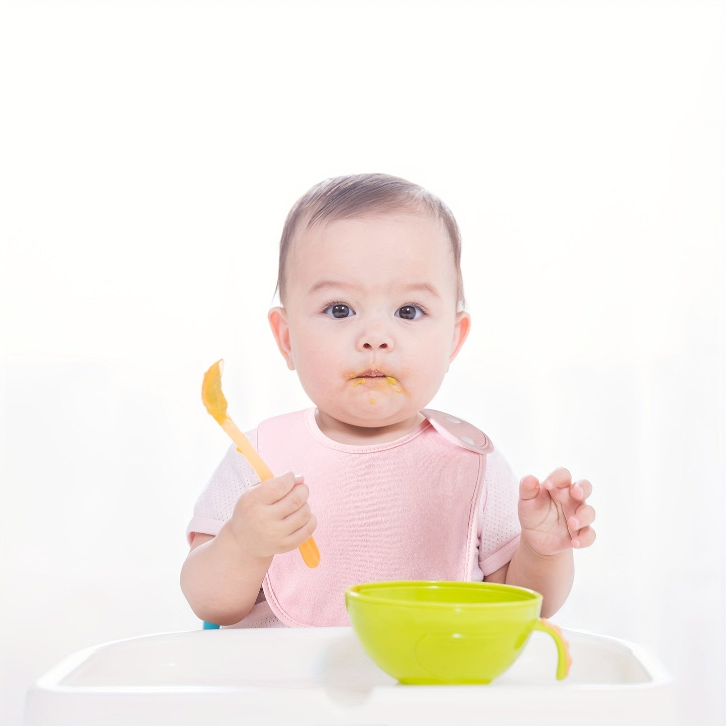 Set of 5 Organic Cotton Baby Snap Bibs - Adjustable, Easy to Clean & Ideal for Newborns and Infants!