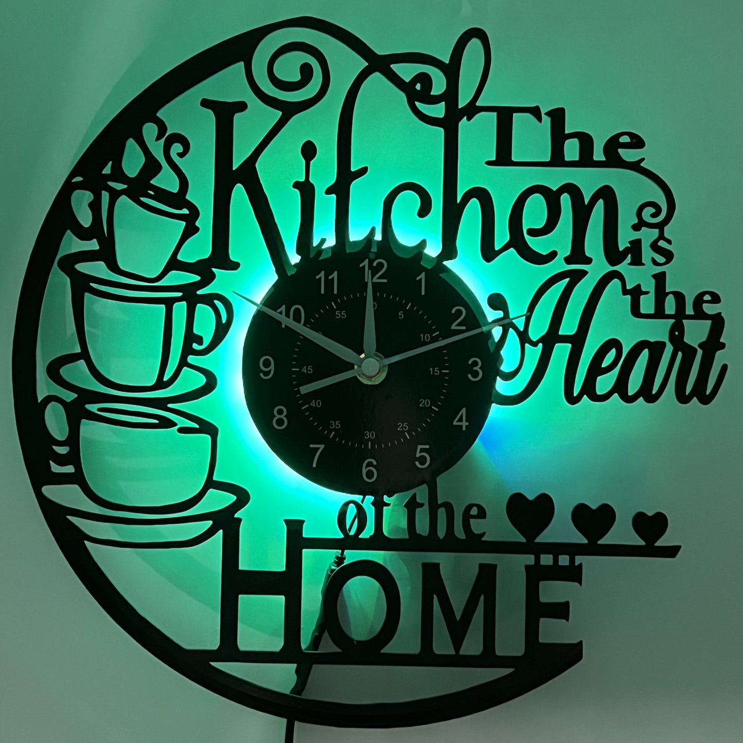 Vinyl Record Wall Clock in Black, Silent for Living Room, Bedroom, Kitchen, Office, Bar, Cafe, or Coffee Shop.