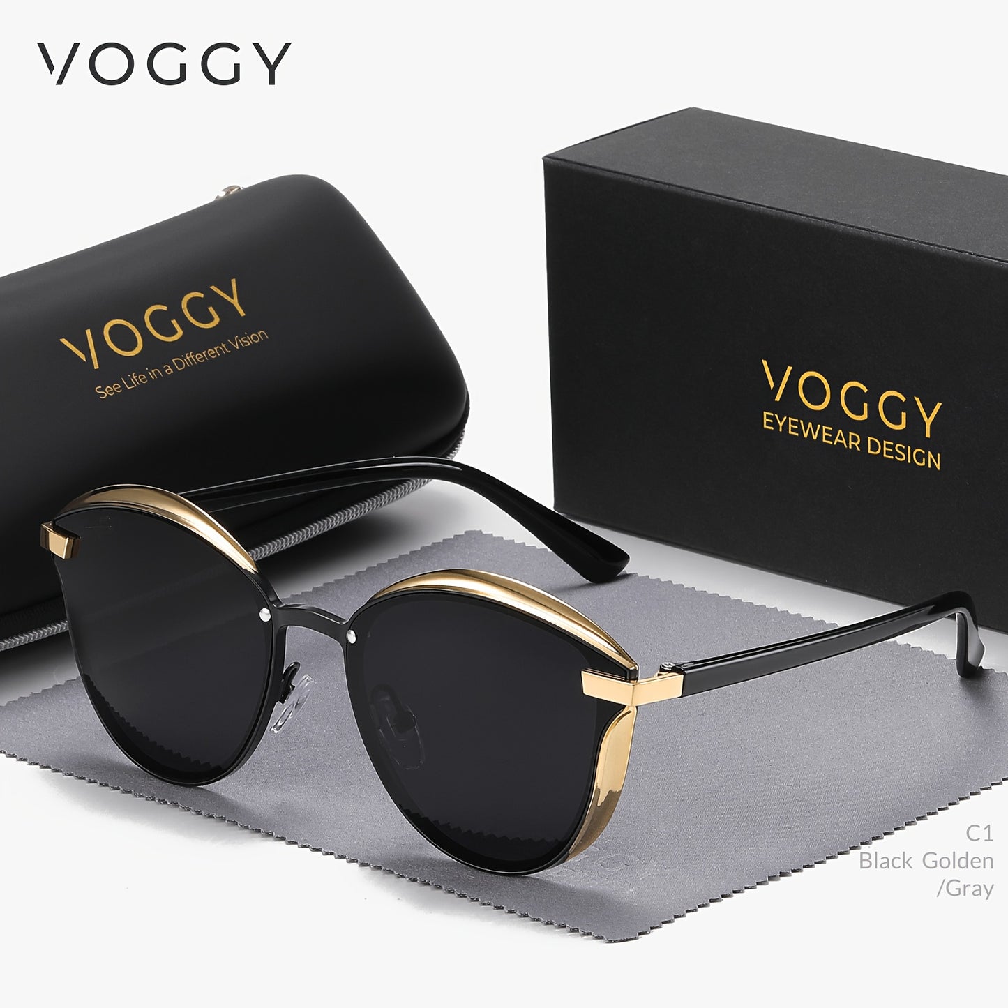 VOGGY Retro Butterfly Polarized Fashion Glasses for Men & Women - Metal Frame, Ideal for Driving, Hiking, Cycling, Fishing, Travel & Parties