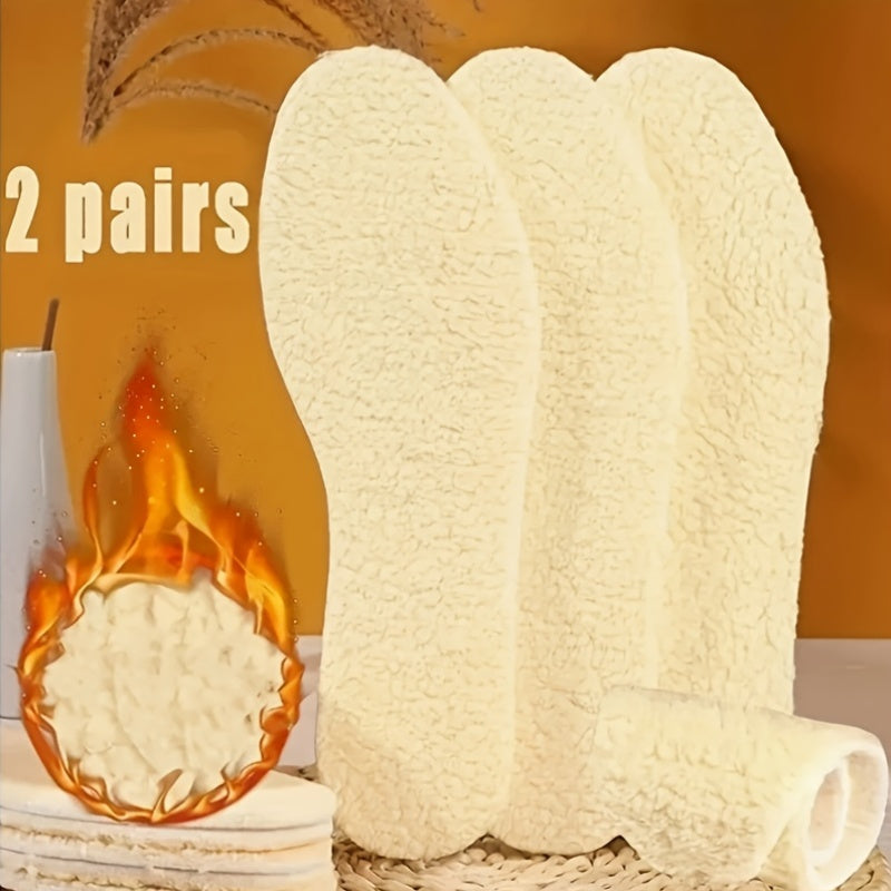 4 alpaca wool fleece insoles for men and women, ideal for winter sports lovers.