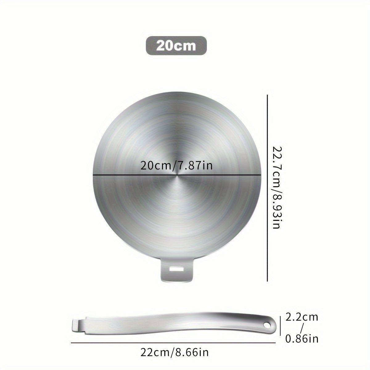 One pack of a stainless steel heat transfer plate with a removable handle for household gas stoves, designed for thawing and heat insulation purposes.