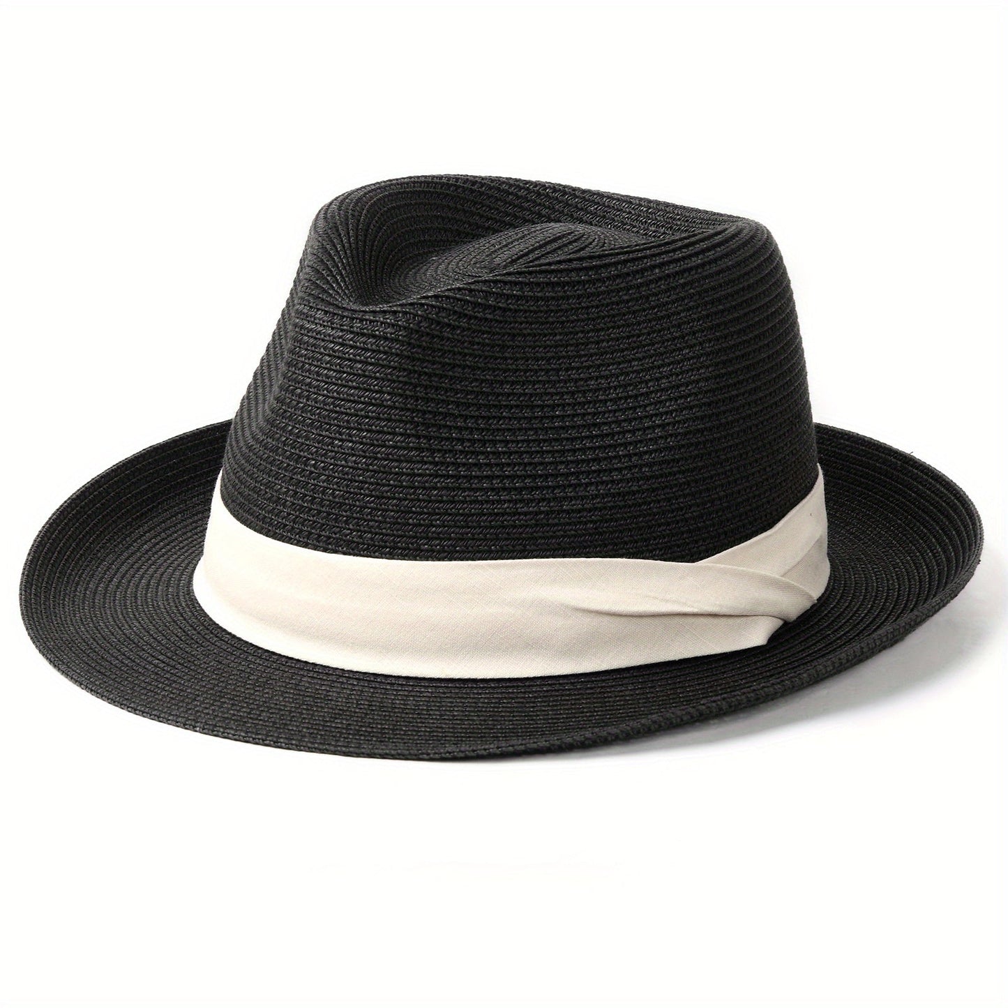 Panama Hat Fedora with Wide Brim Straw, Perfect Summer Beach Sun Hat for Men and Women, Great for Gifting, Easily Recoverable After Crimping