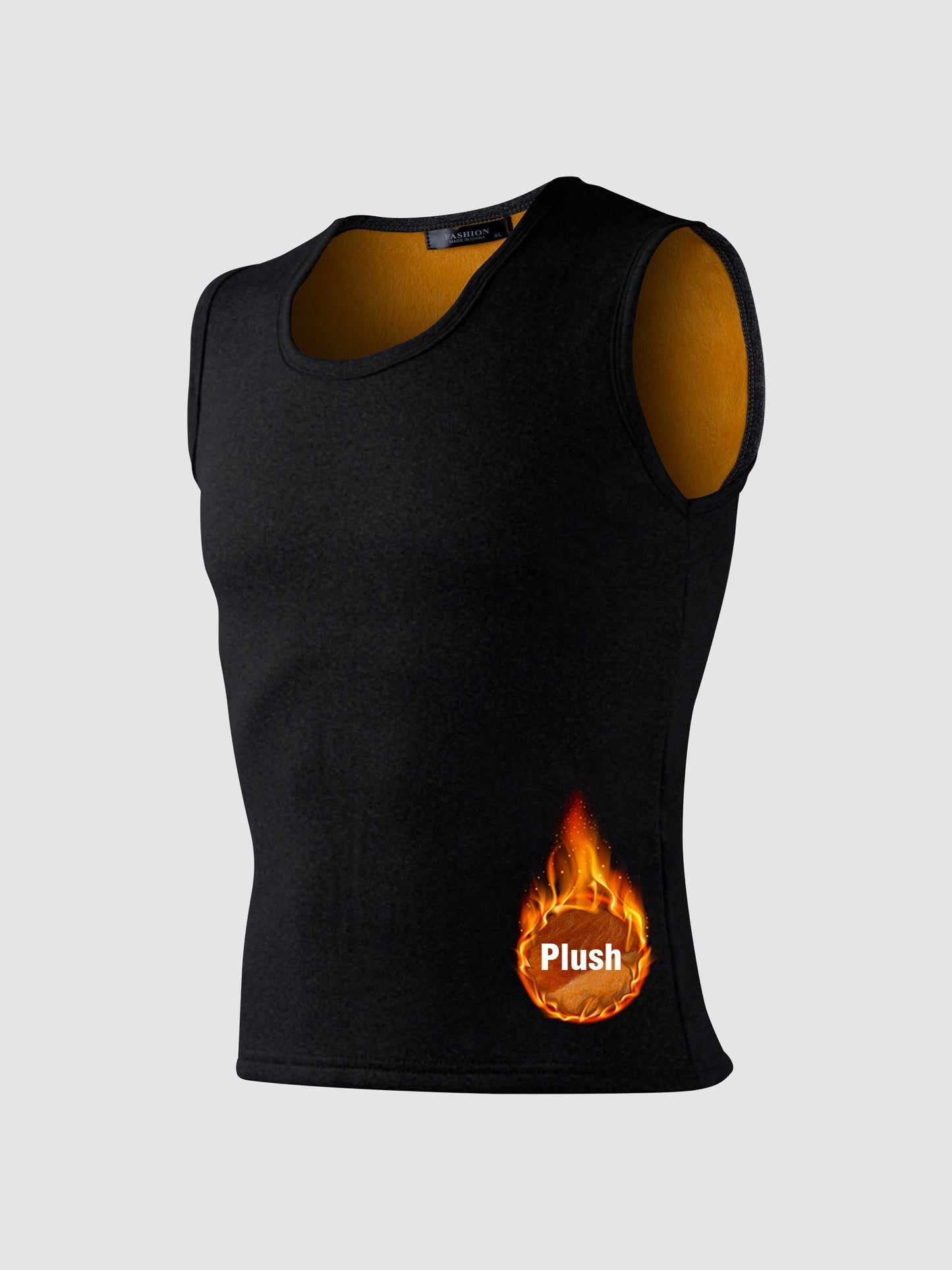 Men's winter warm vest with polyester fiber fill, ideal for hiking and outdoor activities. Features a crew neck, sleeveless design, and 300gsm fleece lining for added warmth.