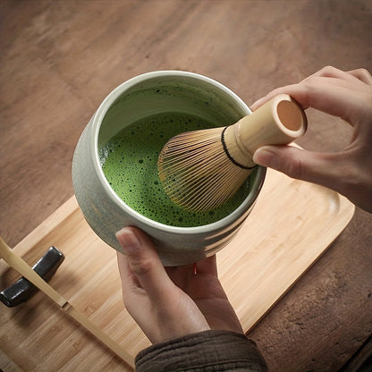 Gift Box containing a Set of 4/5/6 Matcha Sets for Halloween, Christmas, and Thanksgiving featuring Japanese-made Matcha Green Tea essentials including Matcha Whisk, Traditional Scoop, Matcha Bowl, and Ceramic Whisk Holder. A perfect Start-Up Kit for