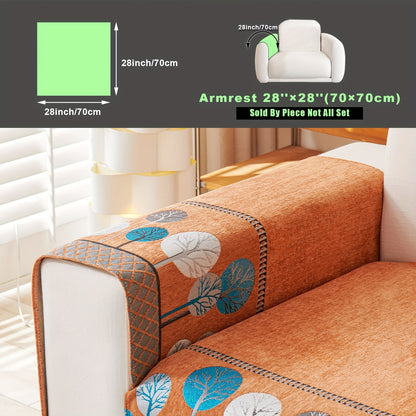 Bohemian style sofa cover with moonlight forest tree pattern, modern minimalist design. Pet-friendly, non-slip, machine washable. Suitable for single to quadruple seater sofas.