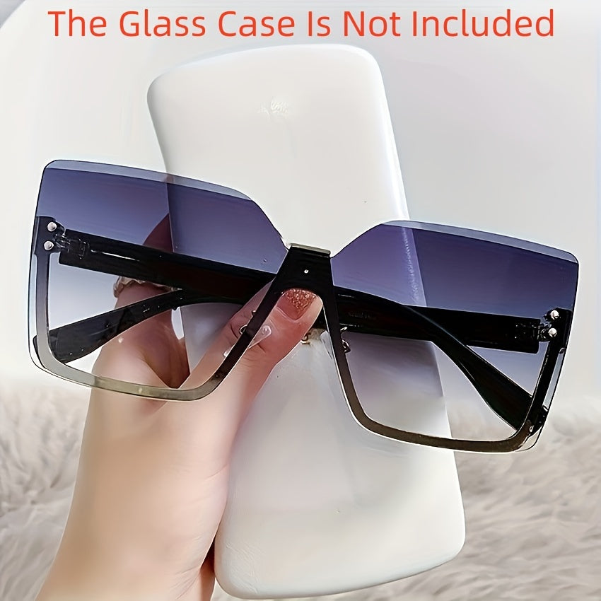 2 semi-rimless fashion glasses with gradient lenses for women, suitable for decoration, driving, and casual outings.