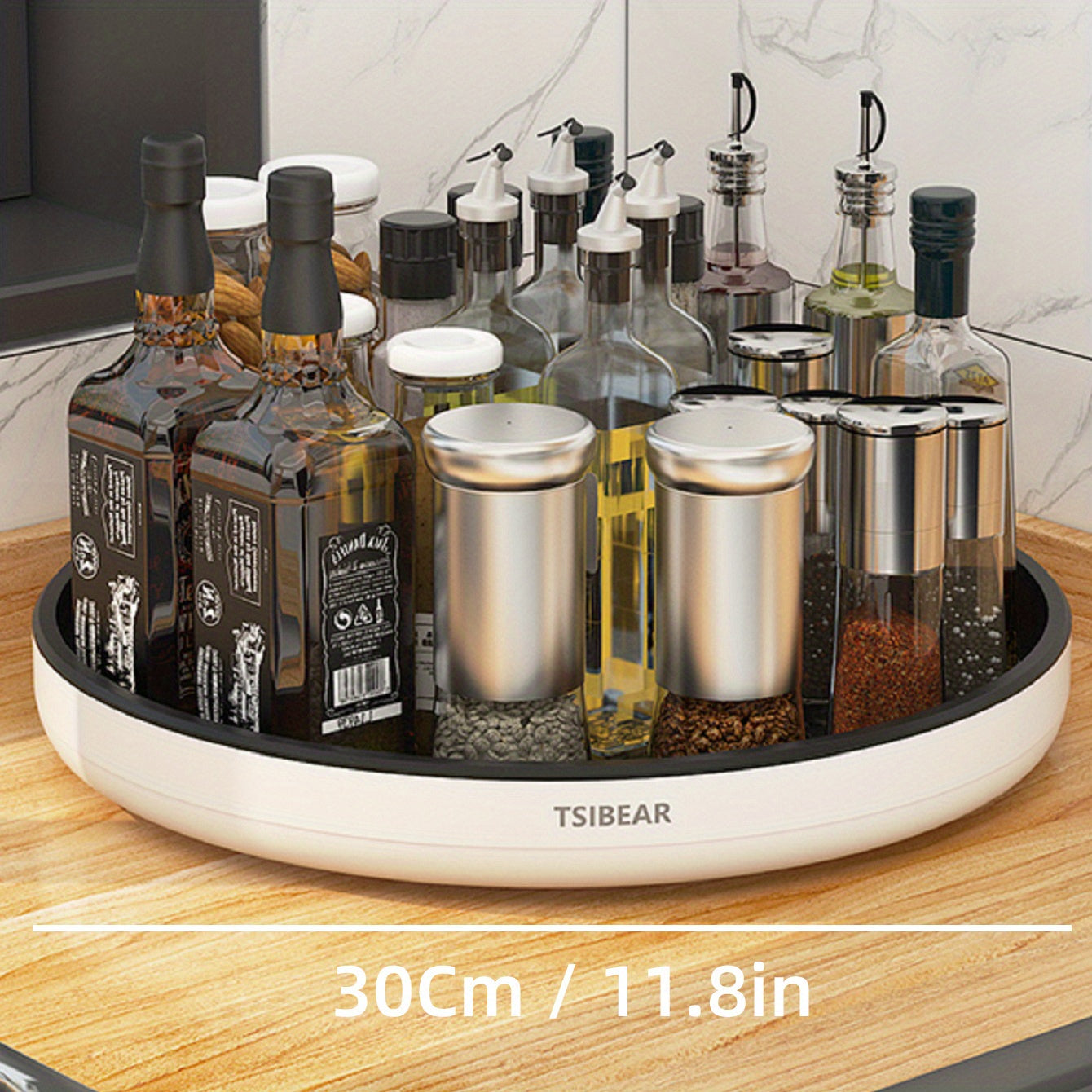 1pc Kitchen turntable for organizing seasoning and vinegar bottles with 360 rotation storage