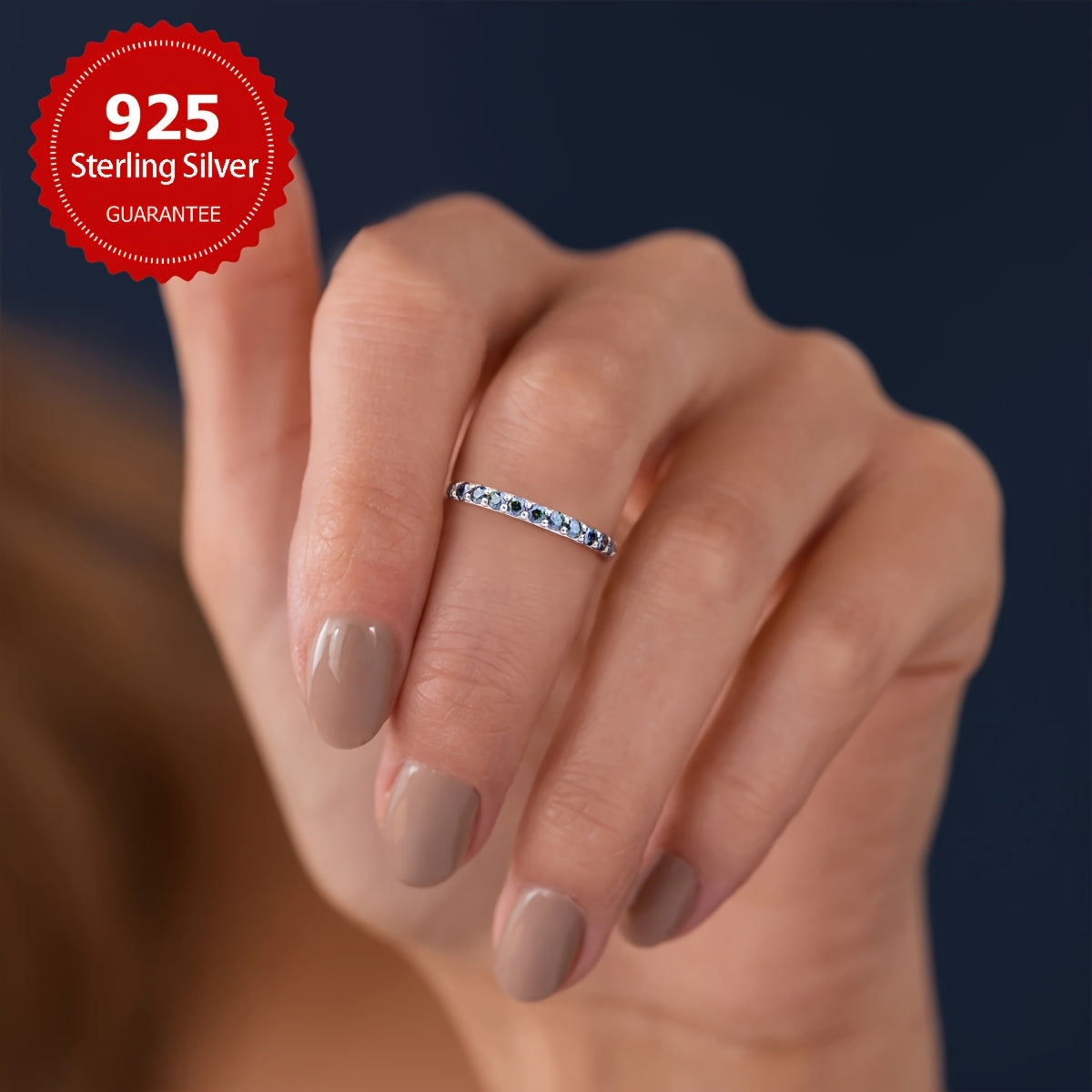 925 Sterling Silver Moissanite Eternity Band - Elegant and Luxurious Promise Ring for Women, Ideal for Weddings, Anniversaries, Valentine's Day, or Any Occasion