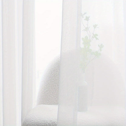 Elevate Your Home Decor with This Soft White Sheer Curtain for Balcony- Ideal for Living Room, Bedroom, Kitchen, and Bathroom!