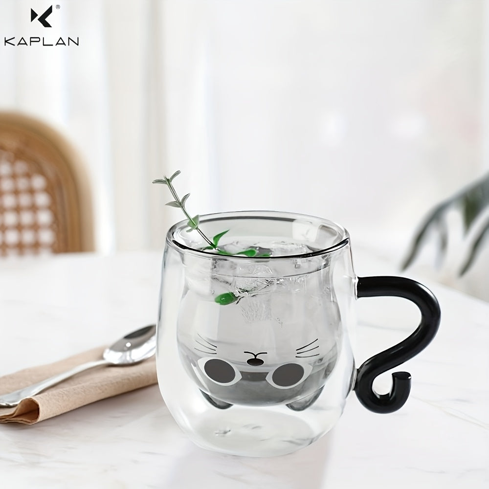 This 9oz glass mug is perfect for cat lovers, women, teachers, and friends. It is double wall insulated and features a charming cat theme. Ideal gift for anyone who loves cats.