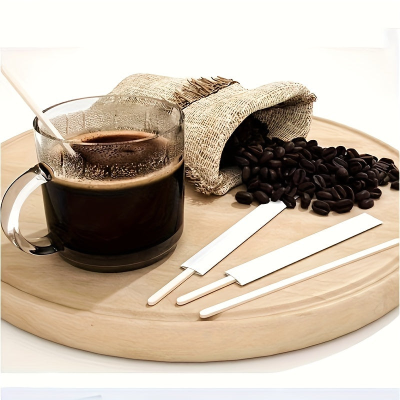 Ecowood Disposable Coffee Stirrers - Biodegradable Wooden Sticks for Beverages, Espresso, Tea - Drink Mixing Sticks available in packs of 50 or 100 pieces.