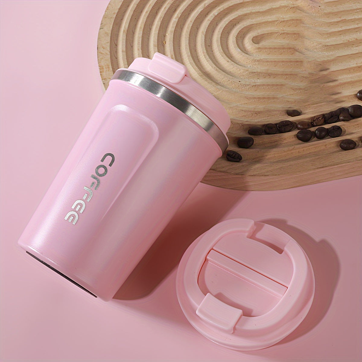 1pc Vacuum flask, portable thermal bottle made of stainless steel, leakproof tumbler with heat and cold retention, ideal for outdoor activities such as camping, hiking, driving, and car travel.